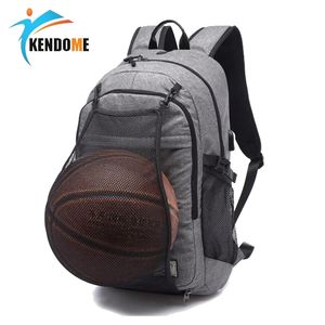 Outdoor Mäns Sport Gym Väskor Basket Basket Ryggsäck Skola Väskor För Tonåring Boys Fotboll Ball Pack Laptop Bag Fotboll Net Gymväska Q0113