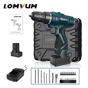 Lomvum Electric Drill Перезаряжаемая электрическая отвертка Многофункциональные электроинструменты Мини беспроводной дрель 201225