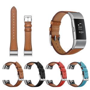 Design V Läderband för Fitbit Charge 2 Byte Tillbehör Straps Wristbands Women Men Watch Band Strap