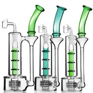 Spedizione gratuita Classic Bamboo Glass Water Bong Birdcage Perc Simple Vapor Narghilè Pipa ad acqua 14mm Banger Dab Rig Bubbler