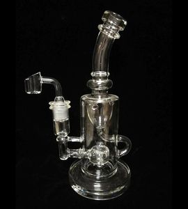 2021 9 Zoll Tiktok Heiße Klein Glass Bong Dab Rigglas Klein Öl Rigs Recycler Rauchwasserrohr klar DAB Rigs Gelenkgröße 14,4 mm