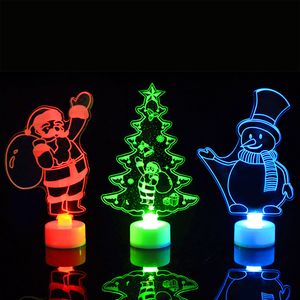 Decorazioni natalizie a led Luci notturne lampeggianti da tavolo in acrilico per regali di Natale XD21176 dell'albero di Natale di Babbo Natale