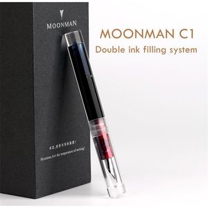 Moonman C1 Transparent Eyedropper Fountain Pen F NIB Ink Pen Original Box Y200709