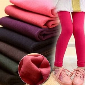 Winter Mädchen Leggings Baumwolle Kinder Hosen Fleece Hosen Für Mädchen Farbige Kinder Leggins Teenager Hosen Baby Warme Kleidung LJ200831