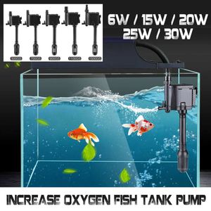 3 i 1 intern akvariumfilterpumphuvud Fisktank Vattencirkulation Dämpningsbar renare Filter Oxygen Luftpump 6/15/20 / 25 / 35W Y200922