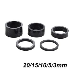 Bike Stem Spacer Full Carbon Fibre MTB Road Bicycle Fork Washers 1-1/8" 28.6mm Mountain Bike Gaskets 3/5/10/15/20mm