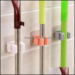 Hooks & Rails Home Storage Organization Housekee Garden Mop Hook Wall Hanging Bracket Broom Rack Kitchen Clip Seamless Suspension No Scratch