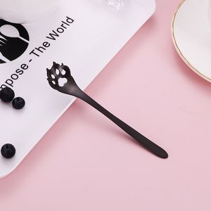 Paw Scoops Cartoon Cats Dog Dessert Accesories Stainless Steel Lovely Hollowing Out Fashion Spoons Home Supplies New Arrival 2 9rt K2