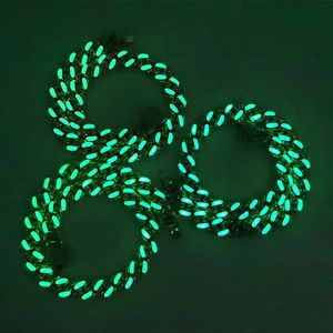 Luminous zielony trójwymiarowy kubański łańcuch linków Naszyjnik Pełne diamenty olej olej nocny klub nocny fajny hip-hopowy akcesoria biżuterii bijoux prezenty