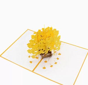 3d greeting cards gold ginkgo leaf trees pop up card for MOM wife Birthday Thank you congratulations Valentine's Day Kids gift Xmas