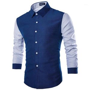 Männer Slim Fit Kleid Herren Baumwollhemden Promi Modegeschäft Casual Long Sleeve Fomal männlicher Tuxedo Plaid Shirt Top 151