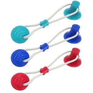 Interactive Fun Pet Toy With Suction Cup Dog Push With Tpr Self-playing Rubber Ball Tooth Cleaning Chewing Iq Treat Puppy Toys LJ201028