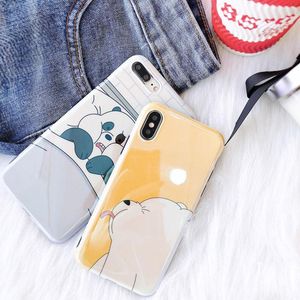 Cute Panda and Polar bear cartoon cases Fashion Blu Ray Lovely Bear Back Cover Soft TPU Phone Shell Laser Case For iPhone X