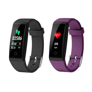 W8 OTA Automatisk hjärtfrekvens Monitor Smart Armband Pedometer Tracker Smart Watch Färgskärm Smart Armbandsur för iPhone Android Telefon