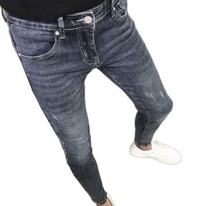 Toptan 2021 Okul Öğrencileri Erkek Kovboy Kore Streetwear Sıska Pantolon Erkekler Erkek Slim Fit Gençler Erkek Kot Pantolon