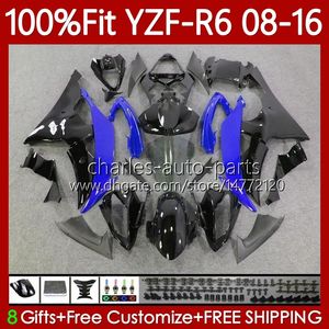 OEM-Verkleidungen für Yamaha YZF R 6 YZF R6 600 YZF-R6 YZF600 99No.74 YZF-600 2008 2009 2010 2011 2012 2013 2014 2015 2016 YZFR6 08 09 10 11 12 13 15 16 Einspritzung Schwarzer blauer Körper