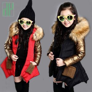 Kids jackets for girls Autumn Winter children's clothing faux fur coat girls Outerwear thick warm parkas fashion windbreaker 201125