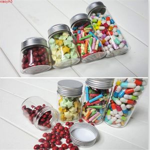 47 * 50 * 34mm 50ml Bottiglie di vetro Tappo in alluminio Vuoto Trasparente Liquido trasparente Regalo Contenitore di caramelle Wishing Jars 12 pezzi di alta qualità