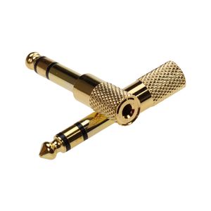 Gold Plated Jack Plug Connector 6.35mm (1/4 inch) Male to 3.5mm (1/8 inch) Female Stereo Audio Adapter Converter