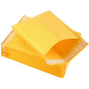Yellow Bubble Envelope Wrap Bag Pouches Packaging PE Mail Bags outer Kraft Bubble Mailers Pad Express Pouch ZYY405