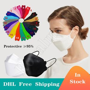 KF-94 Colorful Disposable Face Masks Adult Designer Dustproof Protection willow-shaped Mask Wholesale