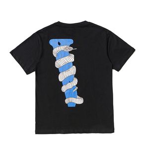 T Shirts For Men оптовых-Мода Мужская Белая Змея футболка Знаменитая Дизайнерская Футболка Большой V Высокое Качество Хип Хоп Мужчины Женщины Короткие Рукав S XL