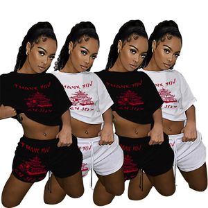 2022 Summer Casual Shorts Suits Women Tracksuits 2 Piece Set Outfits Loose Short Sleeve T-shirt Sportsuit Fashion Clothing K8744