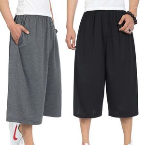 Calça masculina homens shorts algodão casual heren curto solto sportswear suor mais tamanho 3xl 4xl 5xl1