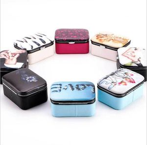 Wholesale travel jewelry storage resale online - Portable Jewelry Box Earrings Ring Multi functional Storage Boxes Necklace Display Travel Color Printing Pattern Jewelry Portable Box WMQ488