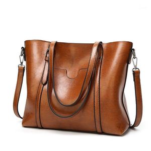 Women's Leather Handbags Lady Hand Bags With Purse Pocket Women messenger bag Big Tote