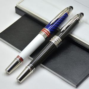 Top Luxury JFK Pen Edição limitada John F. Kennedy Canetas esferográficas Rollerball de fibra de carbono Escrevendo material escolar de escritório com número de série de alta qualidade