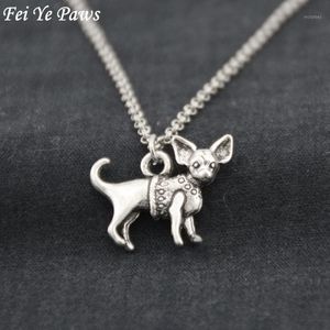 Hanger kettingen antiek zilver kleur chihuahua hond roestvrij stalen ketting boho dierlijke chocker mode accessoires sieraden