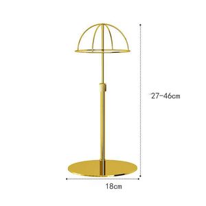 Boutique Gold Cap Stands Cappello in plastica Display Porta parrucche in metallo