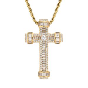 Högkvalitativ CZ Cross Pendant Necklace Chain Luxury Mäns smycken för present Q0531