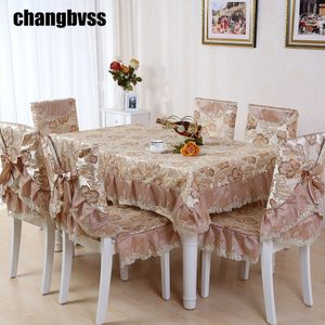 Novo estilo europeu Toalha de mesa bordada 13 pçs / set tabela pano de lace toalha de mesa decoração de casamento tampa de mesa manteles t200707