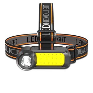 LED +穂軸デュアルライトソースヘッドランプ釣りスーパー明るいランタン強力なヘッドライト充電式ランプヘッドランプ携帯ライト