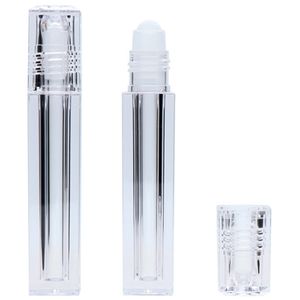 100 teile/los 6,5 ML Leere transparente Roller flaschen klare Quadratische Kunststoff Ätherisches Öl flasche behälter C021