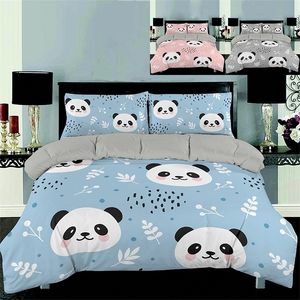 Zeimon tecknad panda d sängkläder uppryckt gulligt djur duvet täcker twin full drottning kung storlek sängkläder för tjej barn gåvor