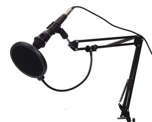 E-300 kondensor handhållen mikrofon XLR Professionell stor membran mikrofon med stativ för dator Studio Vocal Recording Karaoke