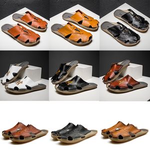 En Kaliteli Arizona Terlik Tasarımcı Marka Lüks Erkekler Yaz Timsah Desen Mens Katır Loafer'lar Hakiki Deri Flats Sandalet Plaj Ayakkabı Büyük Boy 38-48