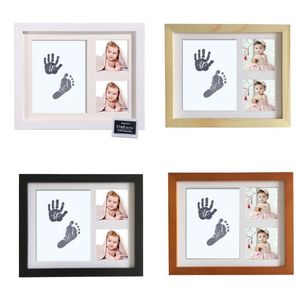 Baby Footprint Kit Handprint Picture Frame with Safe and Non-Toxic Ink Pad Perfect Newborn Keepsakes Girls Boys Shower Gift LJ201105