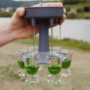 DHL 6 Shot Glass Wine Dispenser Holder Carrier Caddy Liquor Dispenser Party Beverage Drinking Games Bar Cocktail Wine Quick Filling Wedding