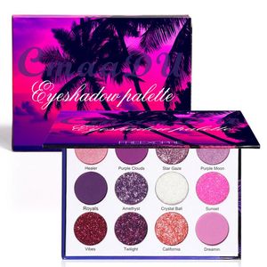 Cmaadu 12 cor glitter olho sombra olho maquiagem paleta fosca shimmer olho paleta à prova d 'água cosméticos de longa duração 24 conjuntos / lote dhl