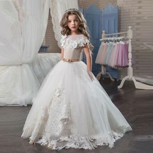 Princess Flower Girl Sukienki do ślubu Suknia Communion Gown Urodziny Party Dresses First Communion Dresses for Girl Custom Made