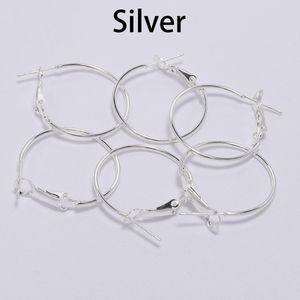 10st 20 25 30 40 50mm Gold Circle Round Hoop Earrings Hooks Earring Fynd f￶r DIY -smycken Tillbeh￶r Tillbeh￶r HJLYVG