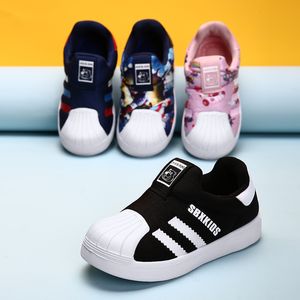 Kids Shoes for Girl Sneakers Meninos Marca Adolescente Clássico Sapatos Brancos Soft Chaussure Enfant Sport Running Sneakers Treinador de Criança LJ200907