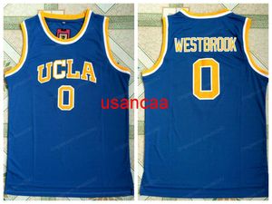 2021 Russell 0 Westbrook UCLA Bruins College Basketball Jersey Wszystkie zszyte niebieskie rozmiar S-2xl