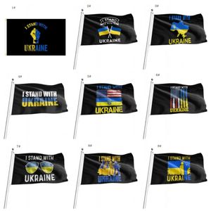 90 * 50 cm Ukrayna bayrağı pirinç rondela ile biz Ukrayna barış Ukrayna mavi sarı kapalı açık bayraklar afiş işareti polyester 2022