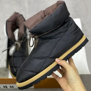 Kış Yastık Düz Aşağı Ayakkabı Kadın Tasarımcılar Platformu Ayak Bileği Çizmeler Yüksek Kalite Sıcak Baskı Falts Eiderdown Dantel-up Kar Boot 265