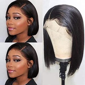 HD lace Wigs Lace Front Short Bob Wig 9A Brazilian Hair Lace Frontal Wigs Straight Human Hair Bob Wigs 130% Density 8 Inch